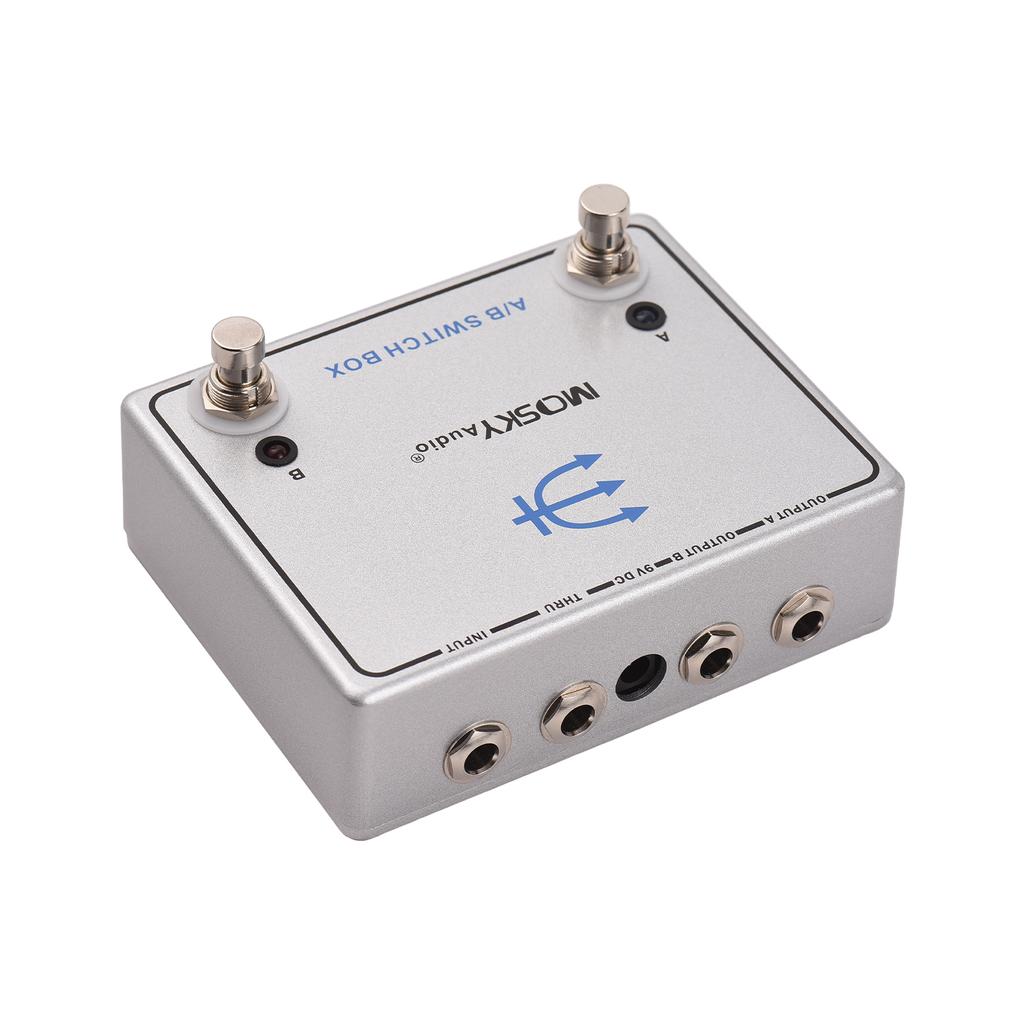 MOSKYAUDIO Dual Footswitch Amp Channel Footswitch Aluminum 6.35mm Input Output Thru Jack for