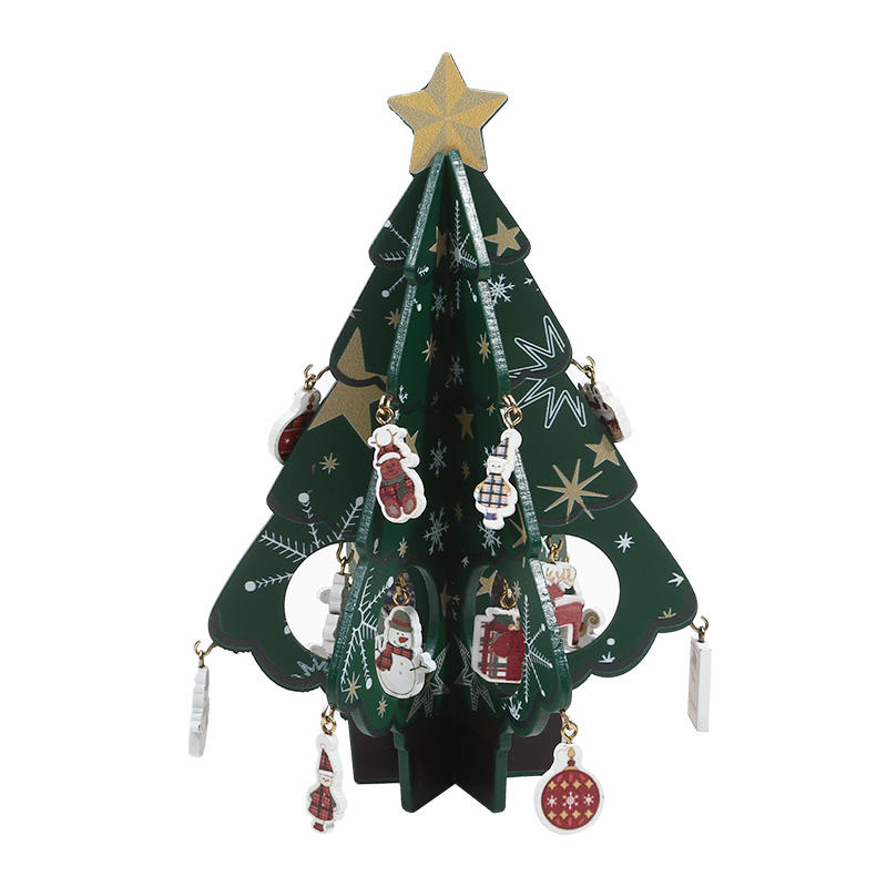3D Wooden Christmas Tree Ornament Mini Christmas Tree Holiday Window Display Christmas Decorations