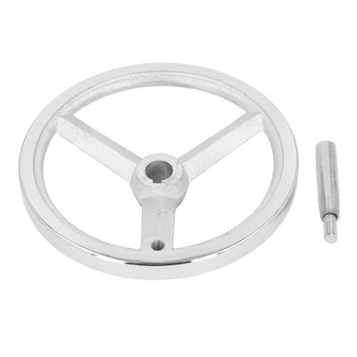 Drehbares Handrad 250 mm Durchmesser Gusseisen verchromt 3 Speichen mit drehbarem Griff für Drehbank Fräse