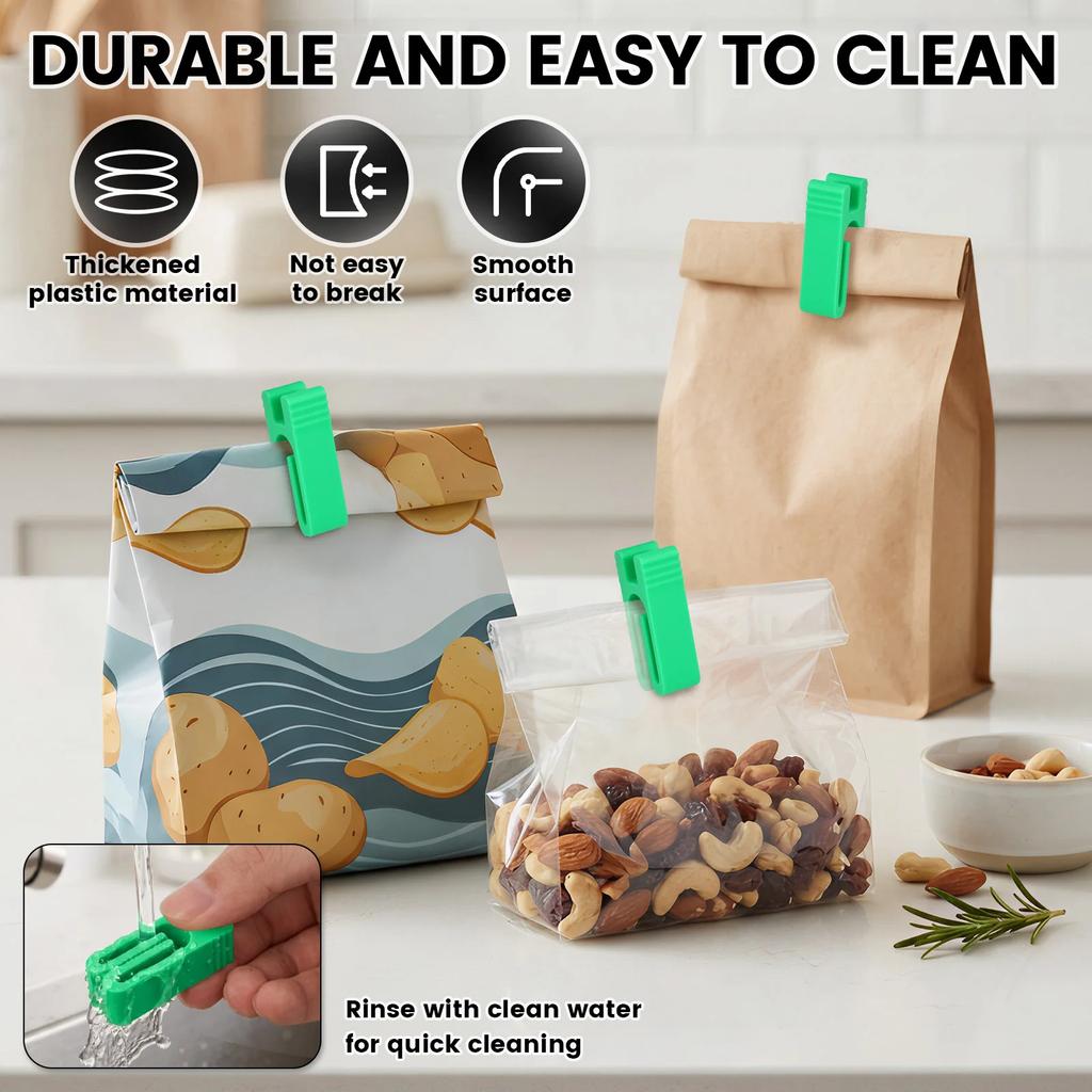 10 Pcs Food Sealing Clips Snack Bag Plastic Sealer Clip Reusable Moisture Proof and Leak Proof for Snack Keep Food Fresh