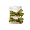 European-style Simple and Sweet Candy-colored Velvet Bow Tie Children's Cute Matching Accessories with Side Clips and Hair Clips