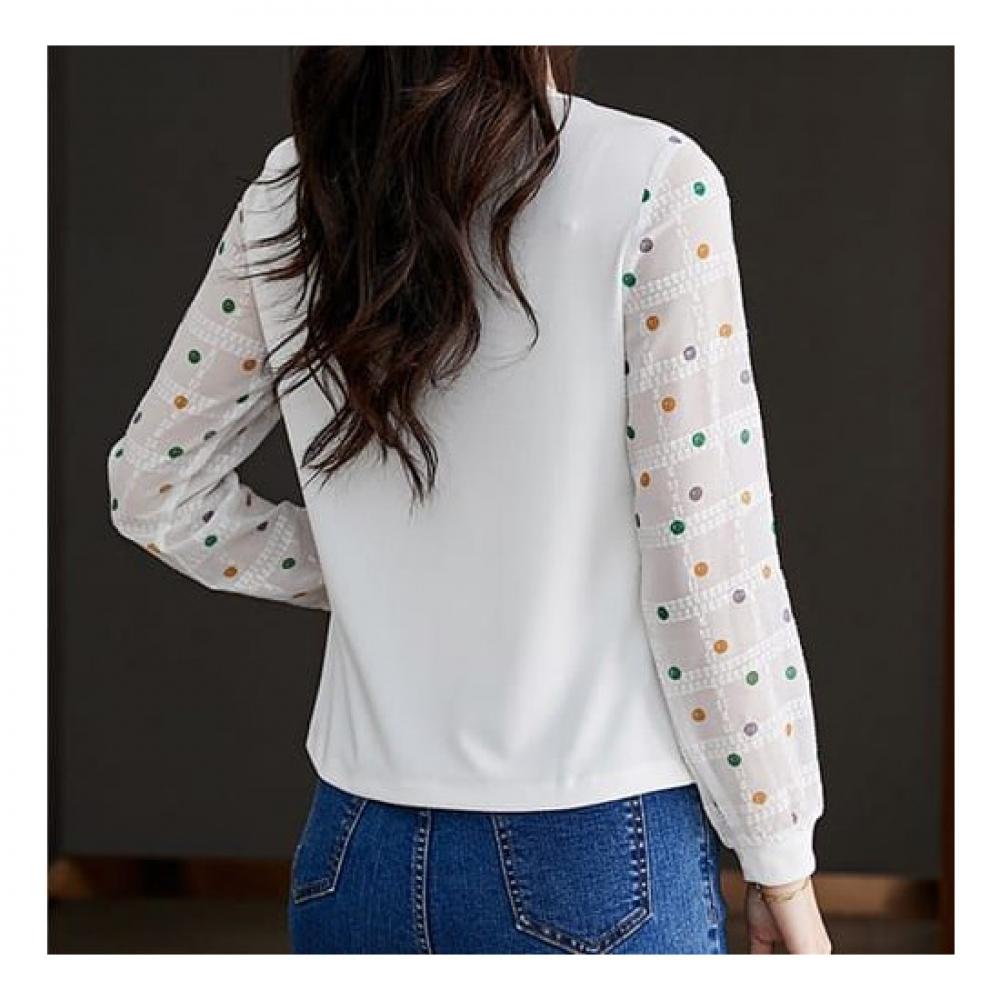 Navava NT1387 Casual Mini DoT Long Sleeve Round Neck T shirT