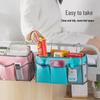 Large Capacity No-Punch Bedside Cotton Linen Hanging Storage Bag