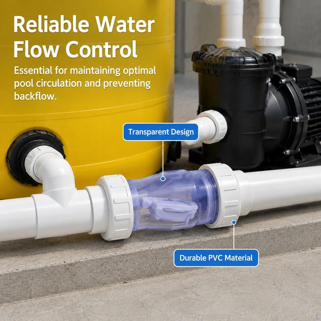 Check Valve Clear Accessories Versatile Visible Control Easy Install Spare Part Sturdy PVC Swimming