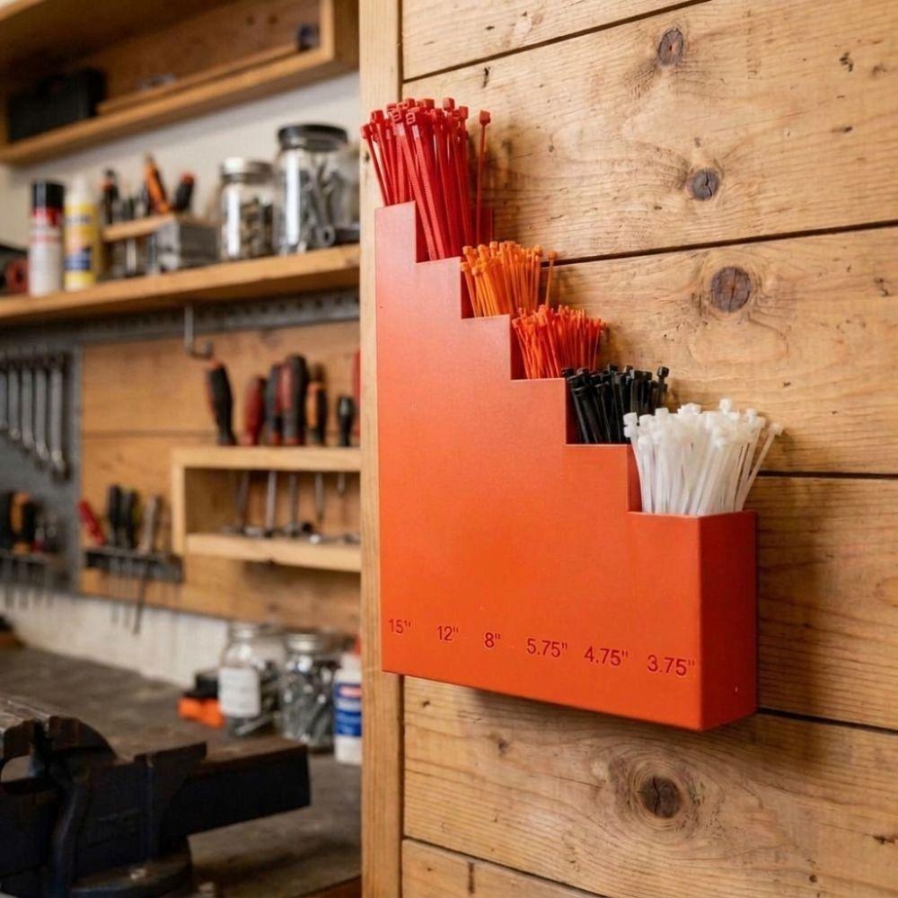 Compact Wall Type Wall Mounted Tool Hanger 3D Printed Cable Tie Organizer Repair Workshop