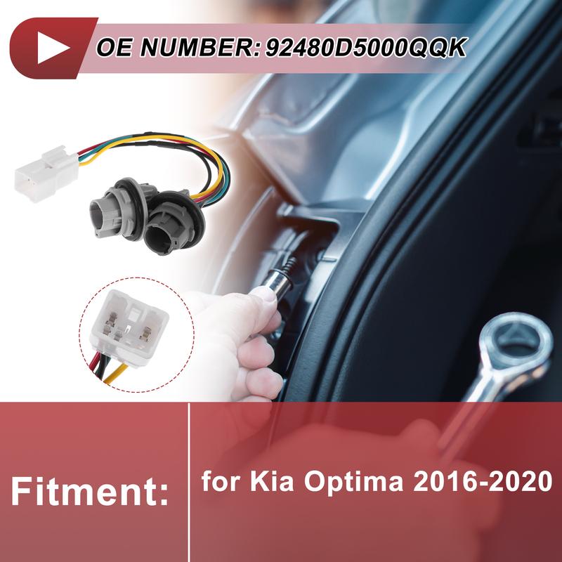 X Autohaux Tail Light Socket Wiring for Kia Optima 2016- No.92480D5000QQK Bulb Pigtail
