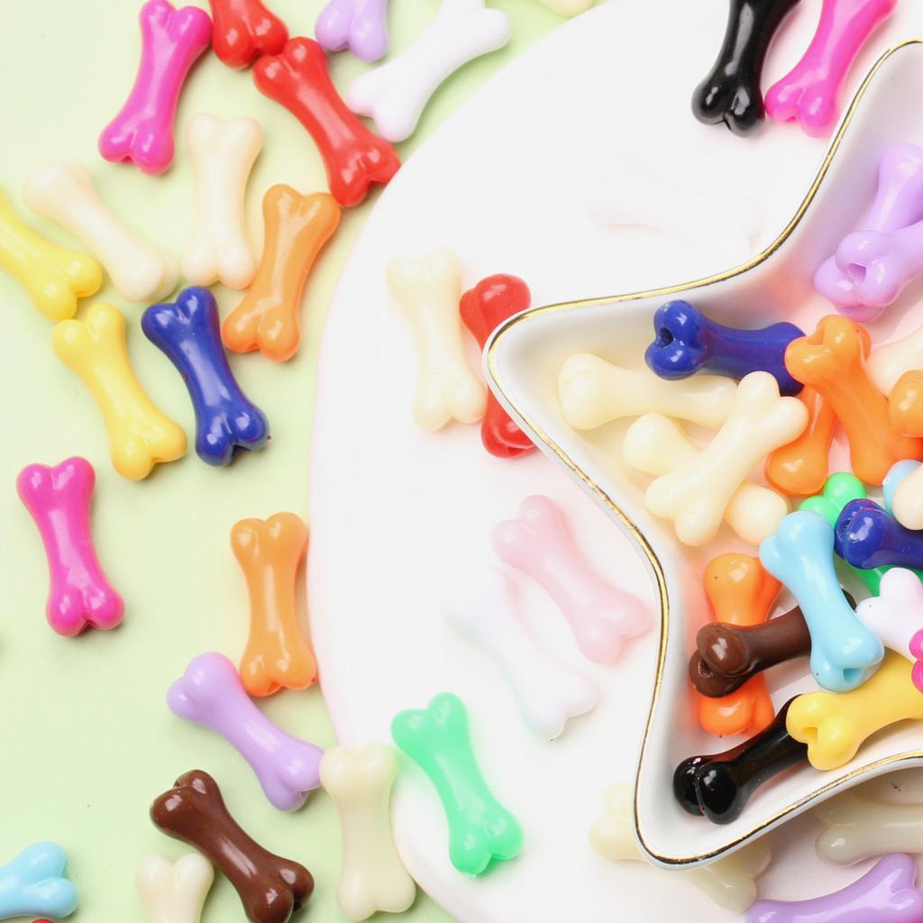 Heimparty-Zubehör Farbige Knochen 20 Stück Acryl 8,6*20mm Handgemachte Materialien Perle Perlen Mode