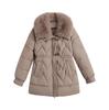 Medium and long large fur collar cotton clothes lapel new women's cotton-padded clothes, thickened loose large size coats in autumn and winter