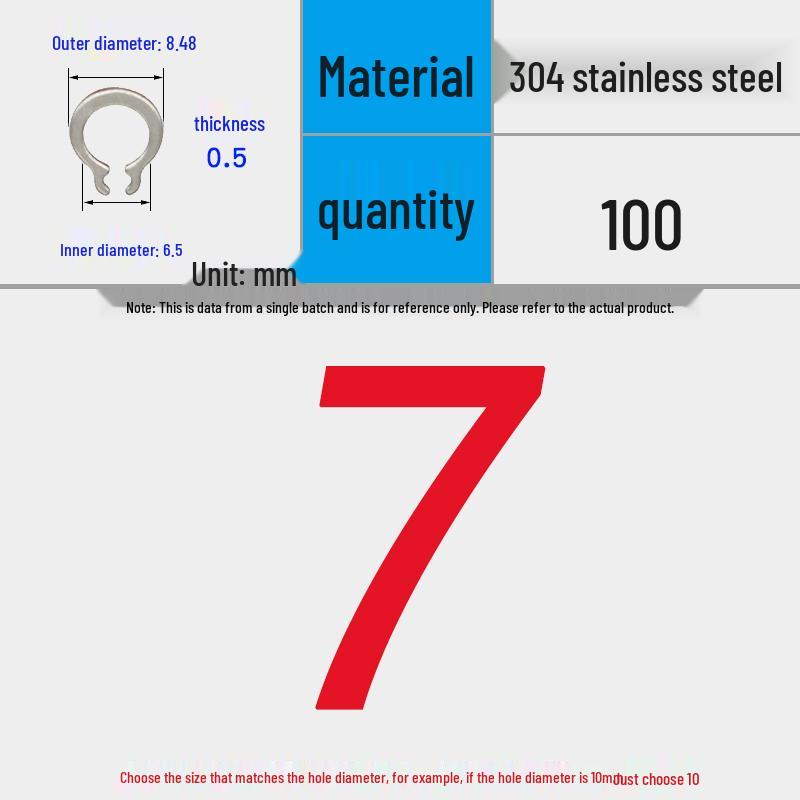 304 Stainless Steel Snap Ring for 3-200 Bearing