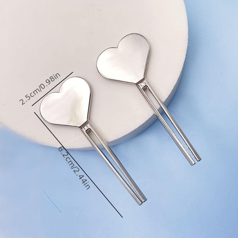 2pcs Heart-Shaped Toothpaste Squeezer - Stainless Steel Tube Roller for Bathroom