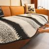 Sofa w paski Dywan Pokrowce na sofy Mata Sofa modułowa Futrzany Antypoślizgowy Pokrowiec na sofę z szenili Nieregularność Poduszka Dywan