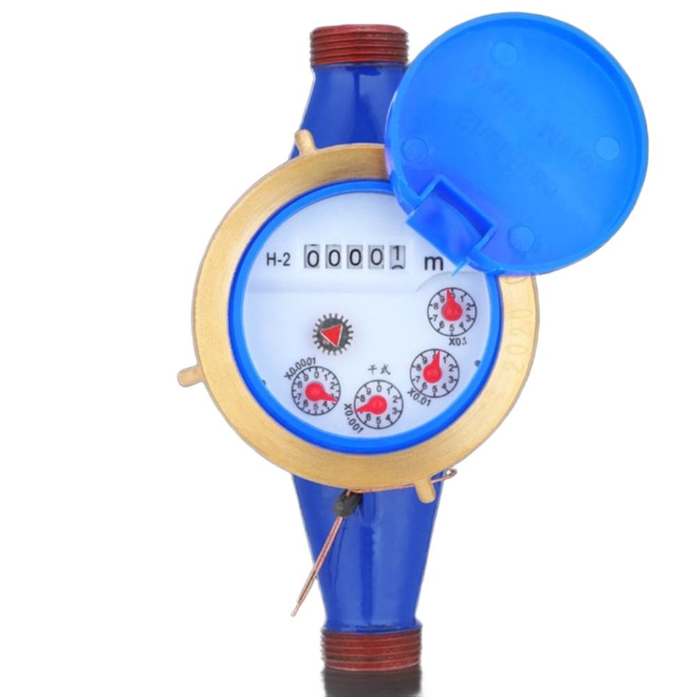 DN20 Dry Water Meter Copper Accuracy 0.0001 Built In Filter Tempered Glass Dials Max 1.0MPa Temp 40C Hardware Tools Set