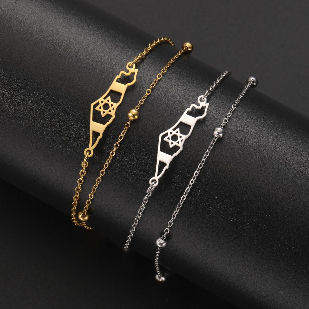 Cazador Israel Map Star Of David Charm Bracelets for Women Men Stainless Steel Hand Bracelet Jewish Jewelry Gift 2026 Wholesale