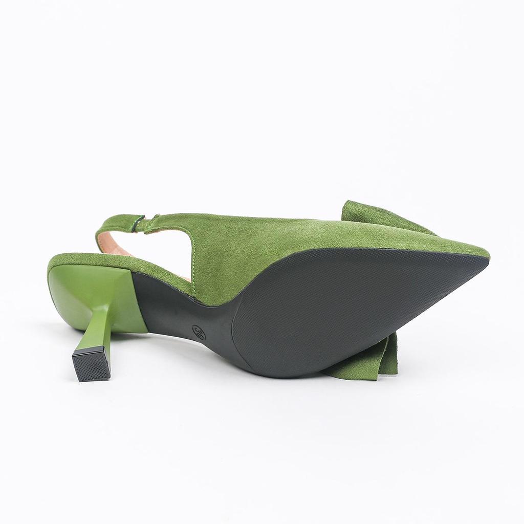 Women's Large Size Summer Pointed Toe Thin High Heel Single Shoes Spring Casual Stiletto Bow Solid Color Sandals Shoes 36-42