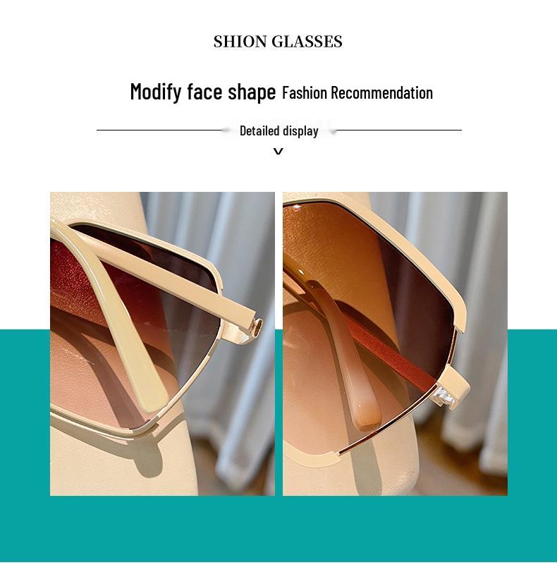 New Luxury Women's High-End Fashion Sunglasses - Big Face Slimming, Anti-UV Protection