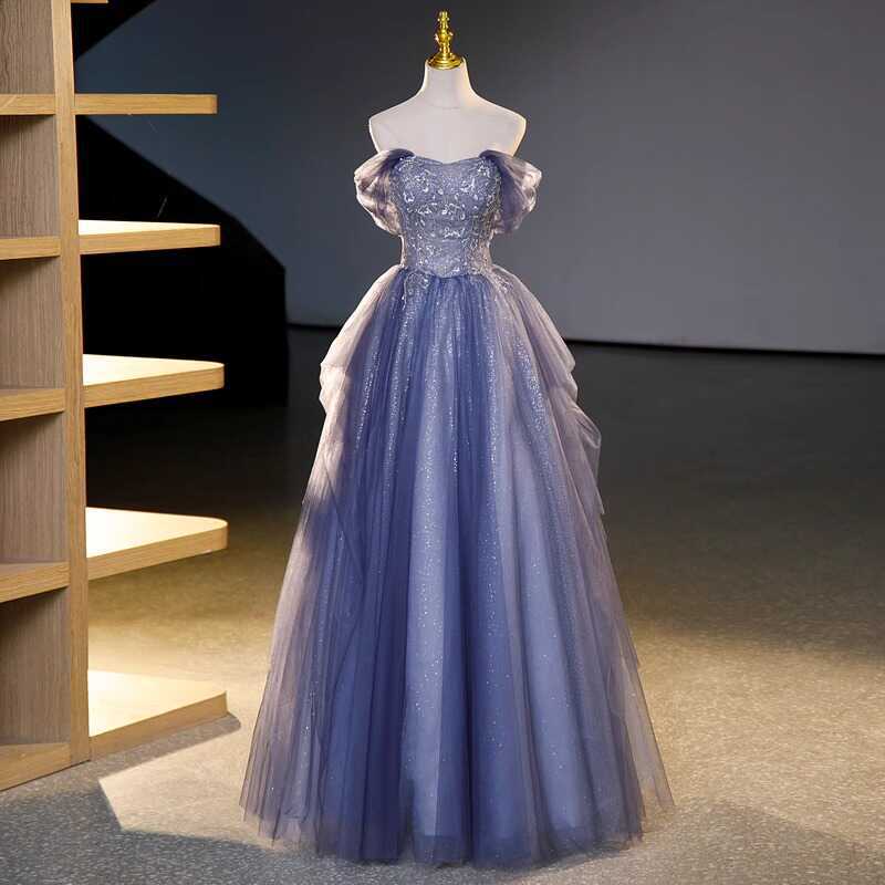 Evening Dress Light Luxury Niche Shoulder On the Run Princess Tutu Skirt Girl Birthday Bar Mitzvah Banquet