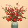 Artificial Pomegranate Persimmon Branch: Red Berry Fruit for Living Room or Entrance Hall Decoration - Chinese Style