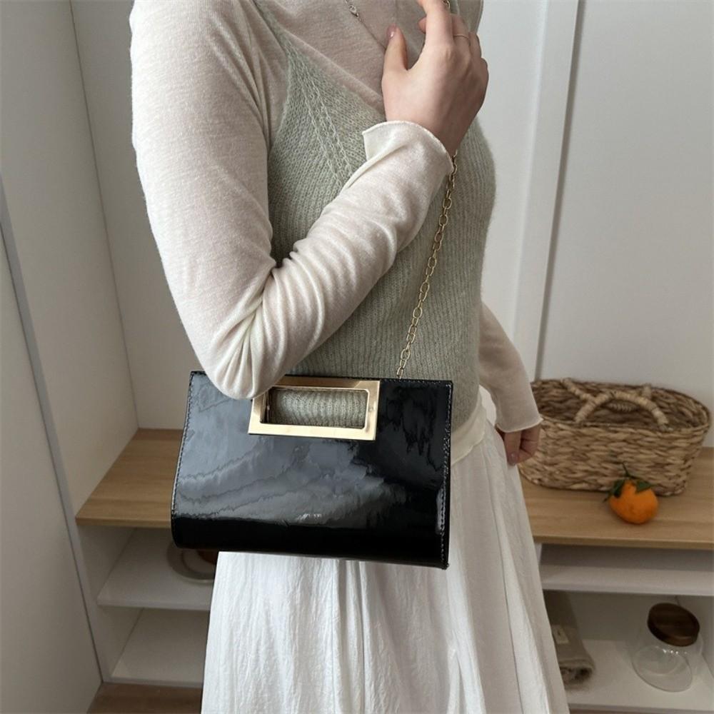 Metallic PU Leather Crossbody Bags Elegant Chain Shoulder Bag Gift Women Evening Clutch Bag Daily
