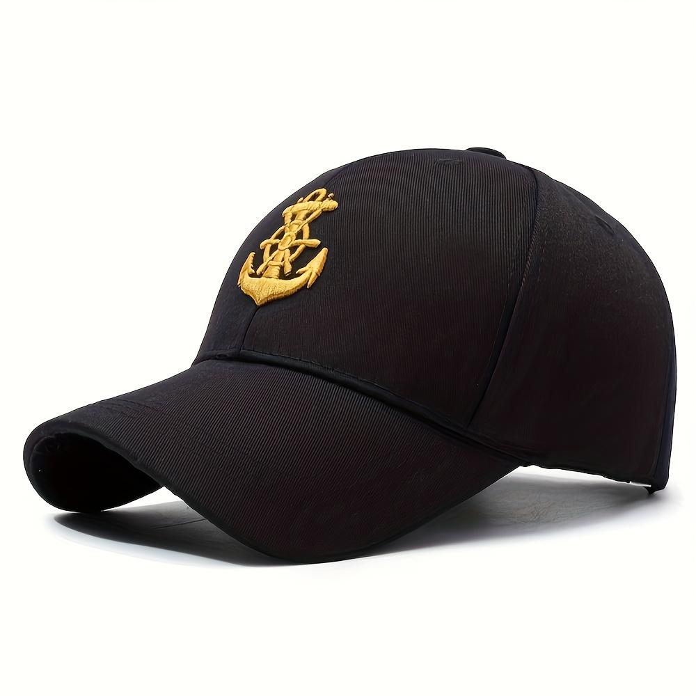 Hip Hop Baseball Cap - Cotton Anchor Embroidered Dad Hat Snapback Trucker Hat, Breathable Sun Protection Fashion Hip Hop Sun Hat
