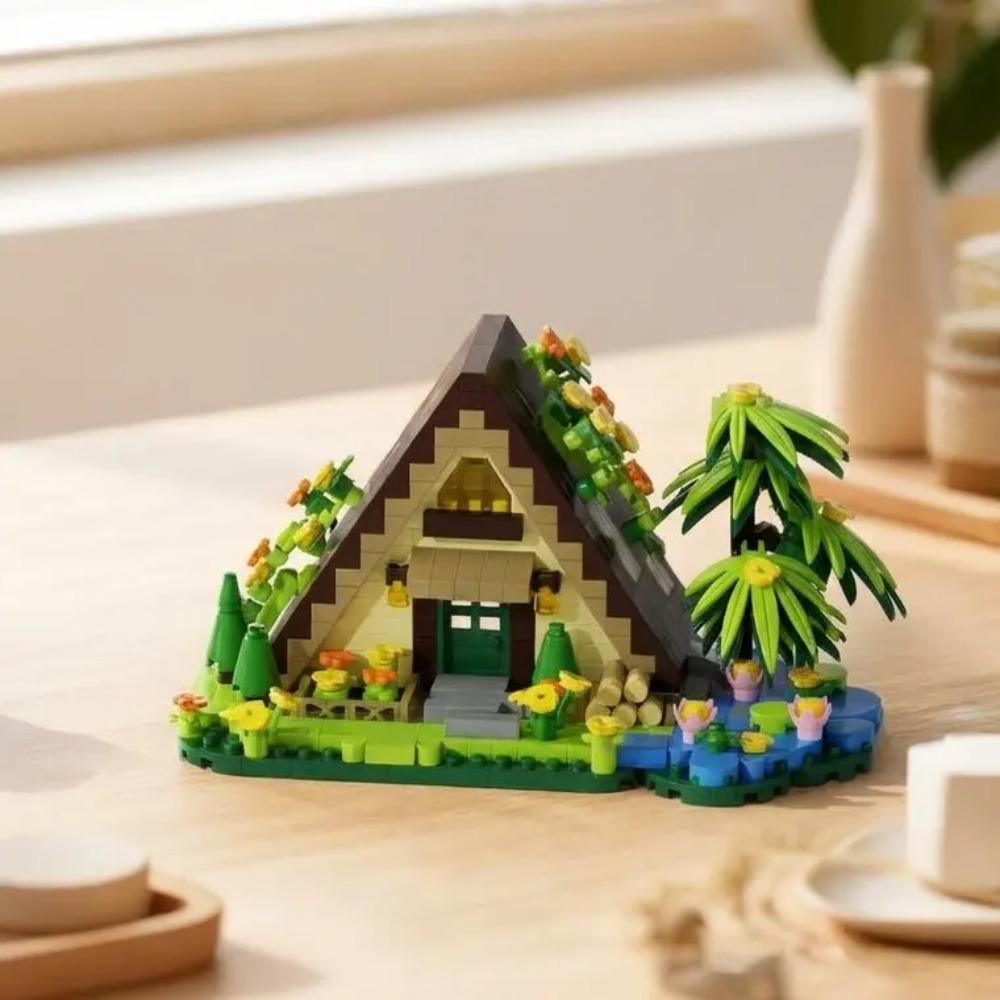 479PCS Forest Cabin Mini Building Blocks Set City Street View Greenhouse Windmill Tree House DIY Model  Birthday Gift