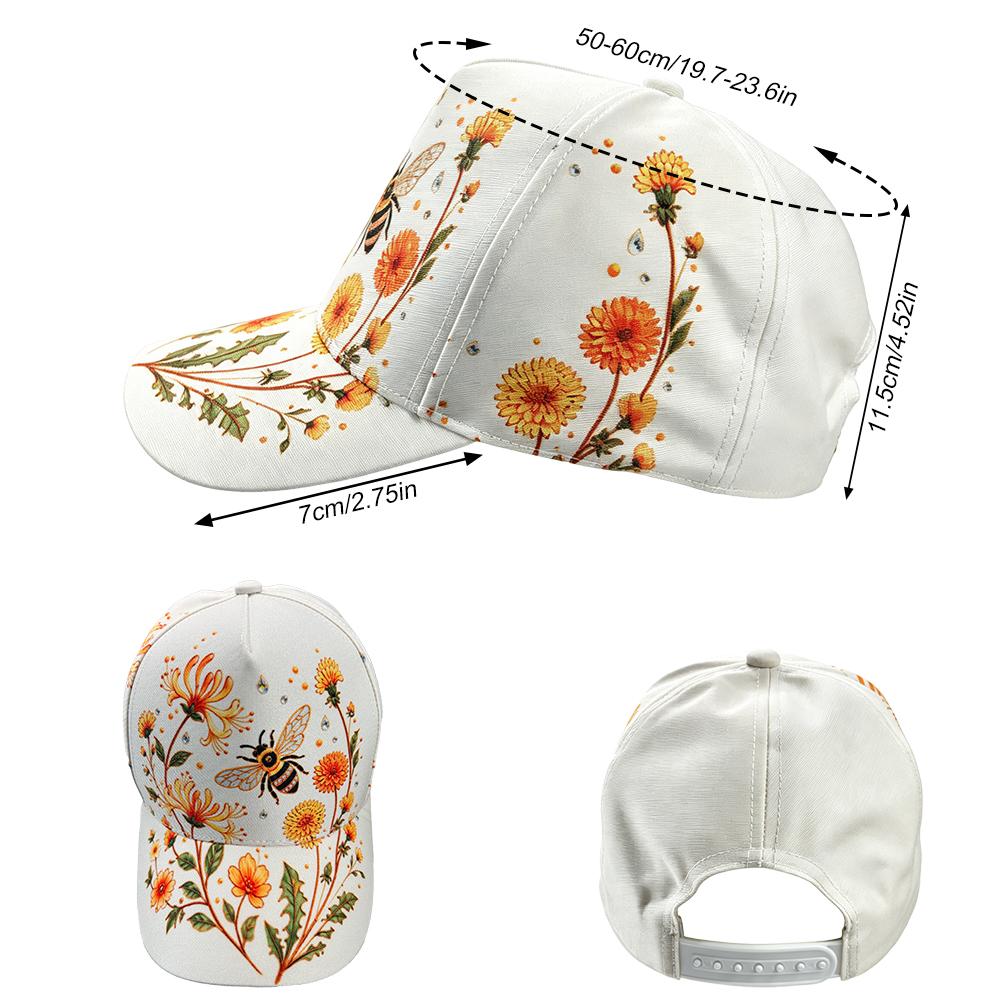 1PCS  Garden Morning Baseball Cap, Adjustable Hat, Hummingbird Flowers Theme Hat Lightweight and Breathable