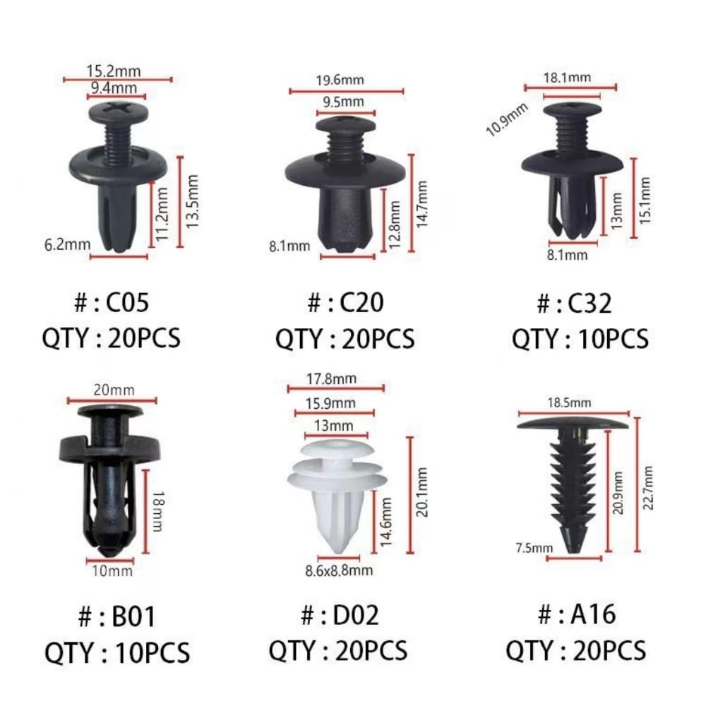 100pcs Car Rivets Car Clips Push Rivets Plastic Rivets Car Interior Clip Retaining Clip Auto Parts