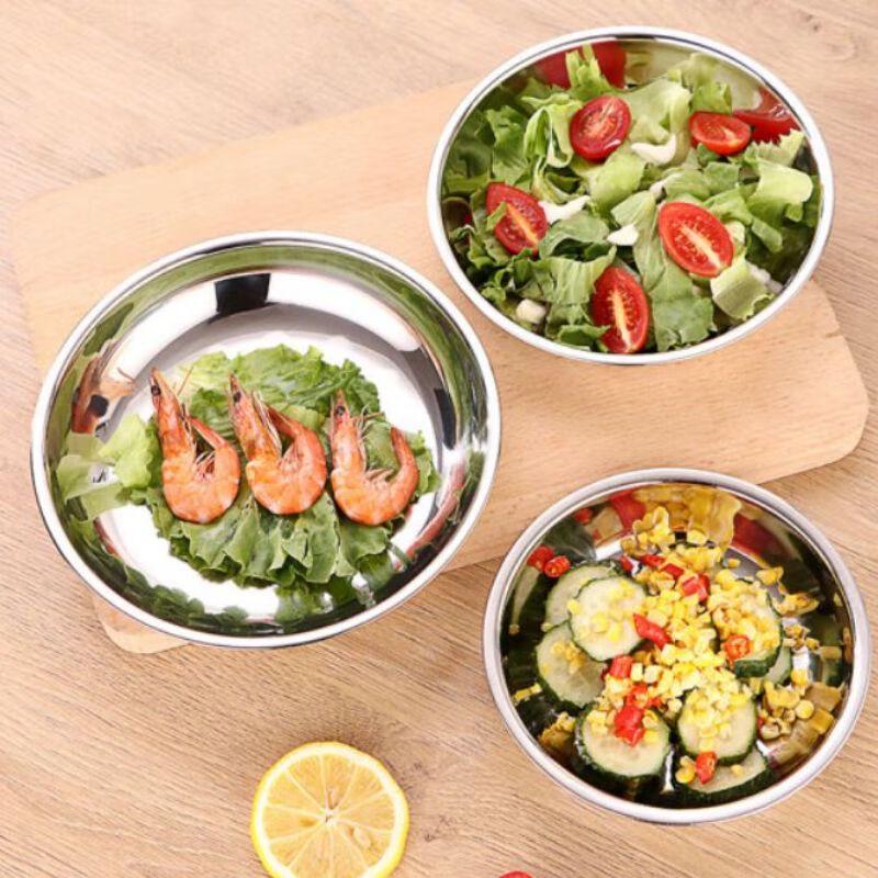 Minai Stainless Steel Round Serving Plates 20-piece pack