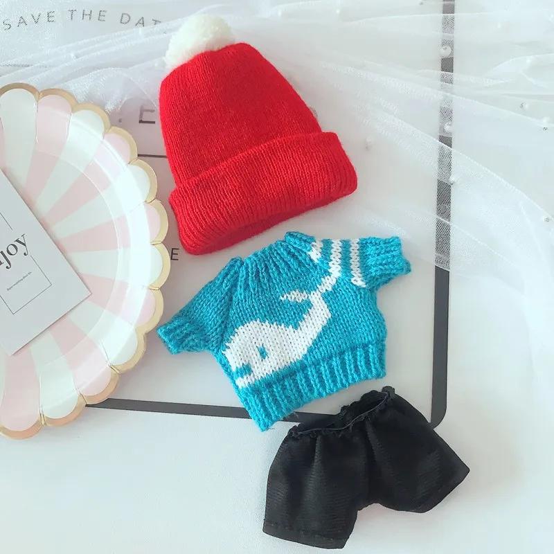20cm Plush Doll's Clothes Knitted hat animal whale sweater pants Accessories for Korea Kpop EXO Idol Dolls Clothing Fans Gift
