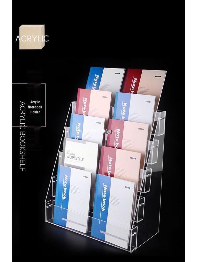 Transparenter Acryl-Displayständer für Bücher und Broschüren - Mehrstufiges Regal für Schreibwaren und Zeitungen