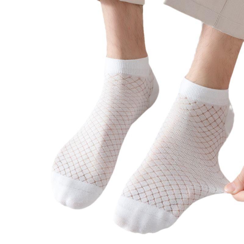 Men's Summer Thin Mesh Sweat Absorbent Deodorant Breathable Sports Low Top Socks