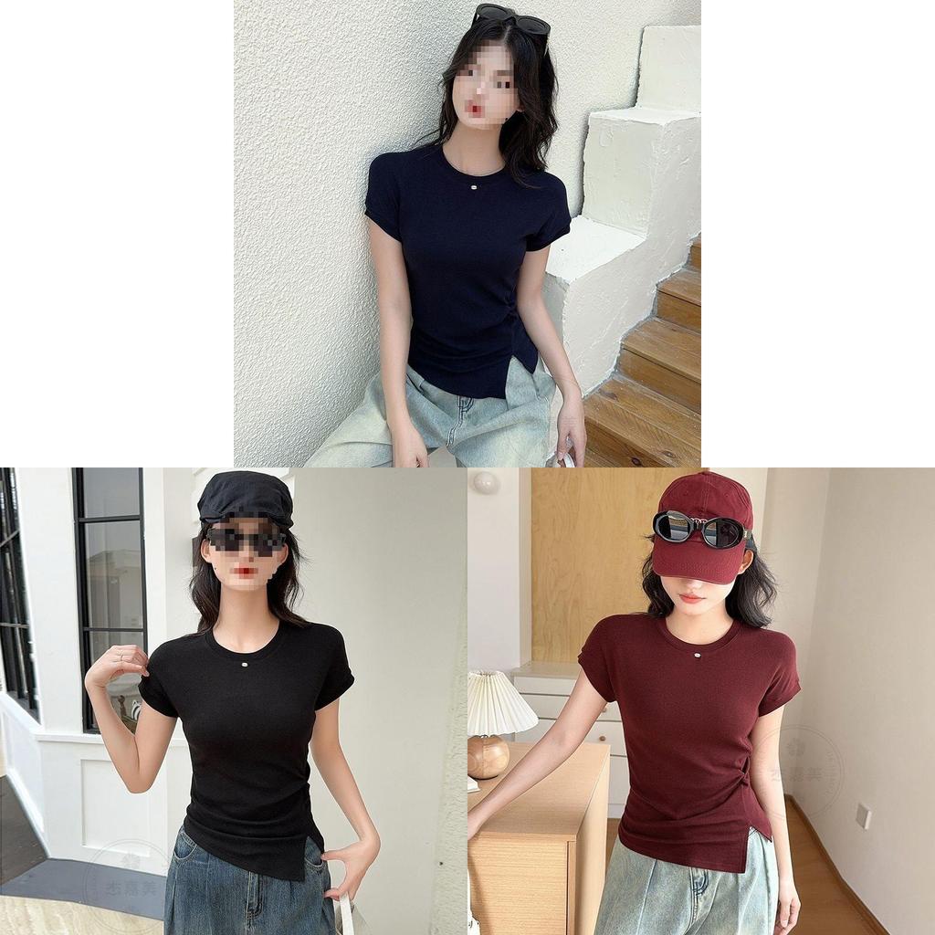 T Shirt Women Spring Autumn Oversize Loose Fit With Ruffles For Casual Wear
