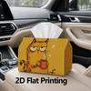 1pc, 2D Flat Printing, Tissue Box Holding a Cup of Coffee Pattern Printed Tissue Box, Suitable for Vacation Home Decoration, Kitchen, Living Room, Car