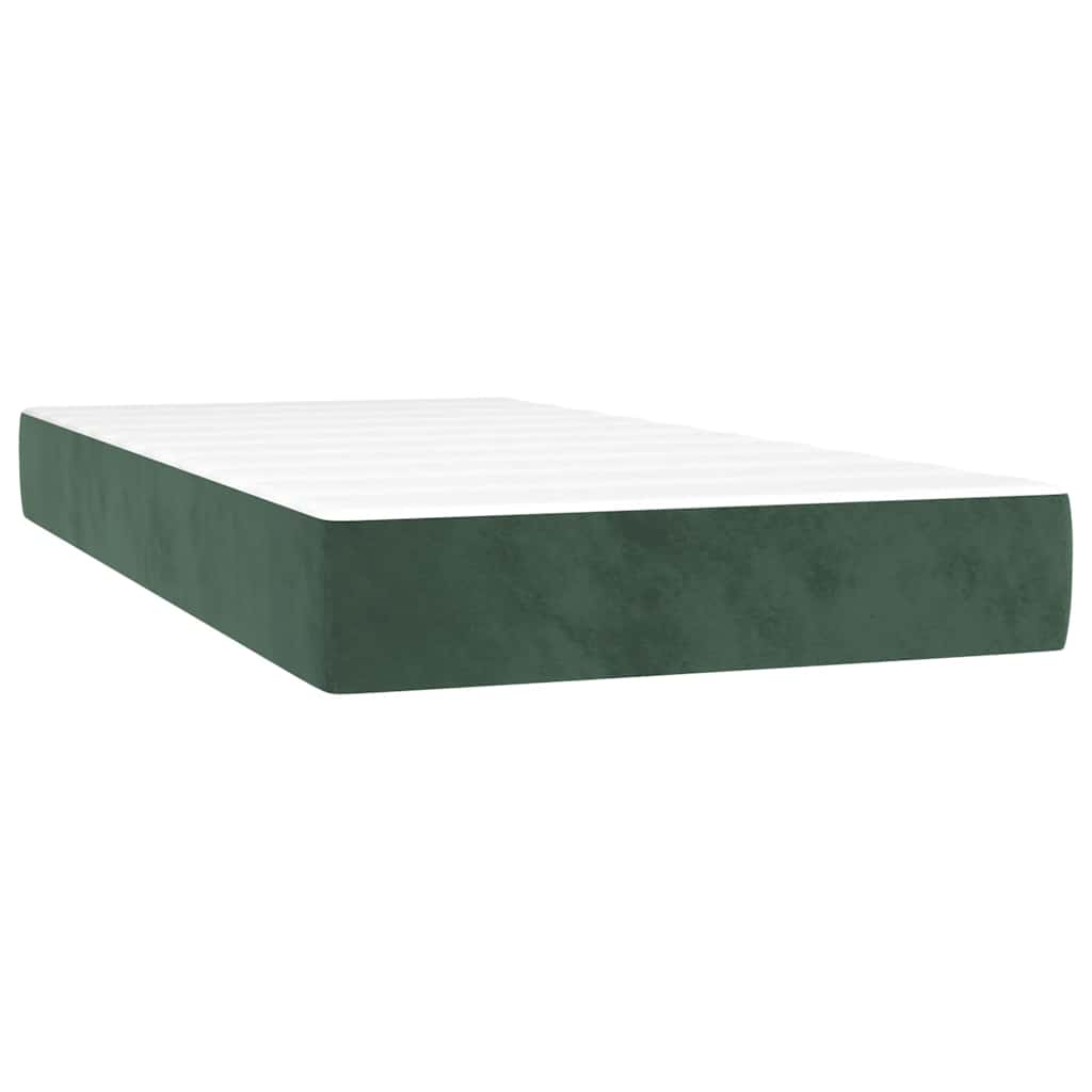 Pocket Spring Mattress Medium Firmness Dark Green 80 x 210 x 20 cm Velvet