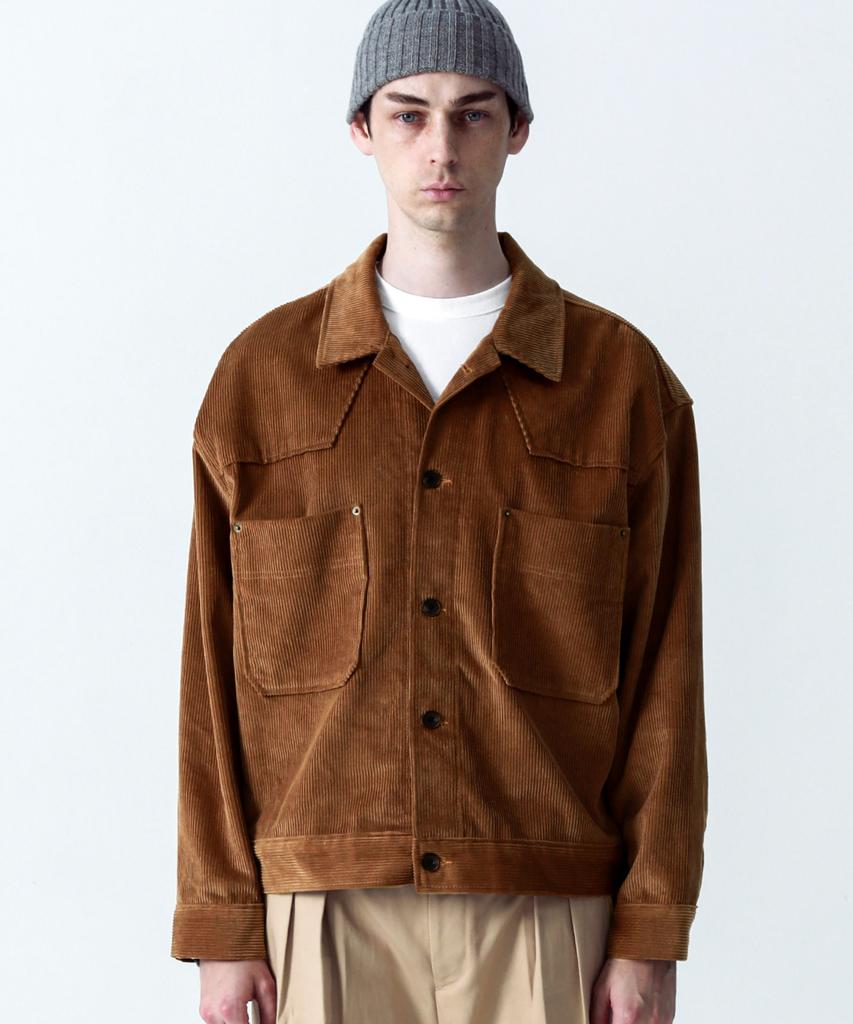 Stage Name Western Corduroy Oversized Trucker Jacket_Camel Brown