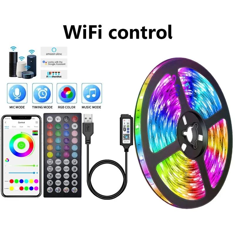 RGB LED Strip Lights 1-30M 5V USB Bluetooth LED Light SMD 5050 Flexible Lamp APP Control Color Change TV LED Backlight Room Deco