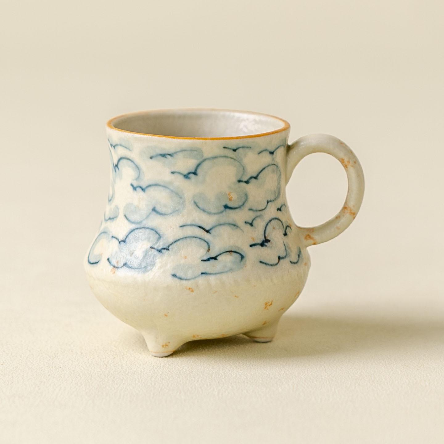 Cloud Shaped Ceramic Espresso Cup With Handle 50ML Porcelain Teacup Coffee Mugs 50ml