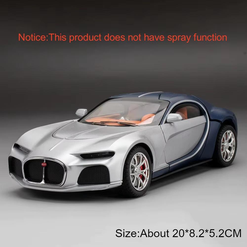 1:24 Scale Bolide Atlantic Car Model Toy Alloy Body Rubber Tire Shock Absorption Vehicle Models Sound&Light Ornaments Gifts