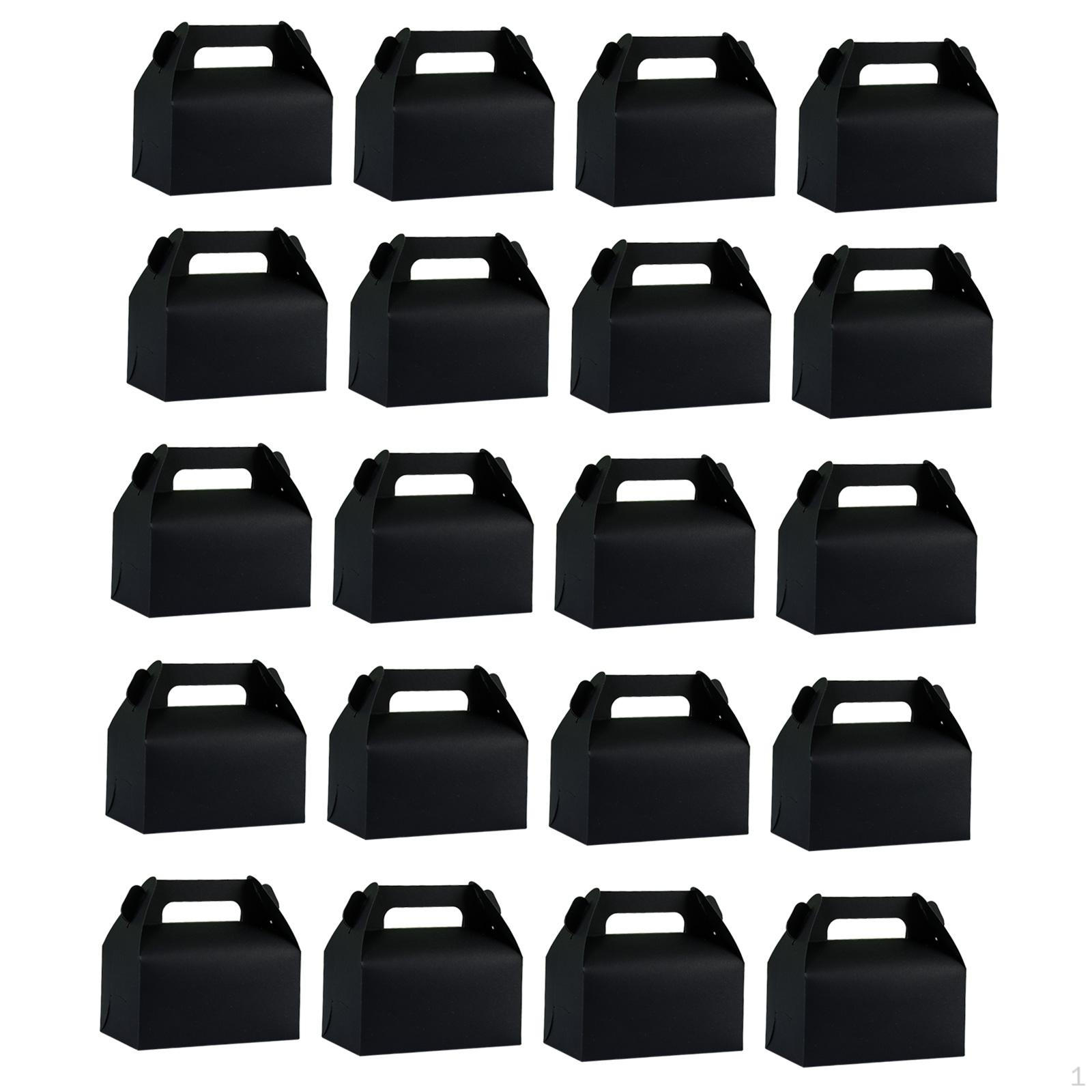 

20 штук коробки для торта кексы десерт коробка портативная с ручкой печенье для магазина ко Дню святого Валентина Black