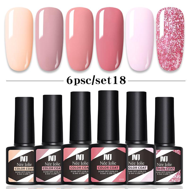 6-Color Nail Polish Glue Set, Popular Color Nail Glue, Phototherapy Nail Polish Glue Can Be Matched Arbitrarily.