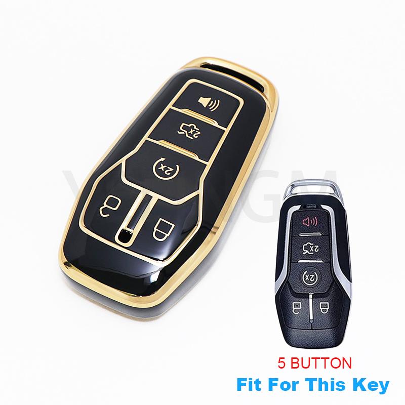 Car Remote Key Case TPU Cover Shell Fob For Ford Fusion Mondeo Mustang F-150 Explorer Edge 5 Buttons Protector Bag Accessories