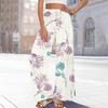 Women's Printed Wide Leg Pants With Pockets High Waist Drawstring Loose Casual Pants