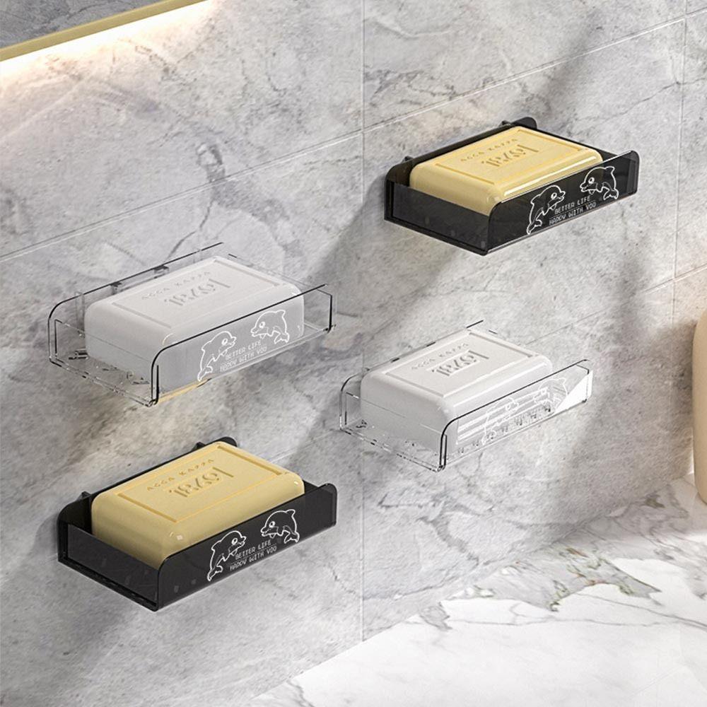 Wall Mounted Soap Rack Self Adhesive Soap Storage Tray Detachable Soap Dish Holder  Toilet