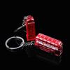 YARDWE London Keychains, Set of 10, British Souvenirs, Double-Decker Bus and Telephone Booth Designs, Red, Retro Antique Keyrings, Alloy, British