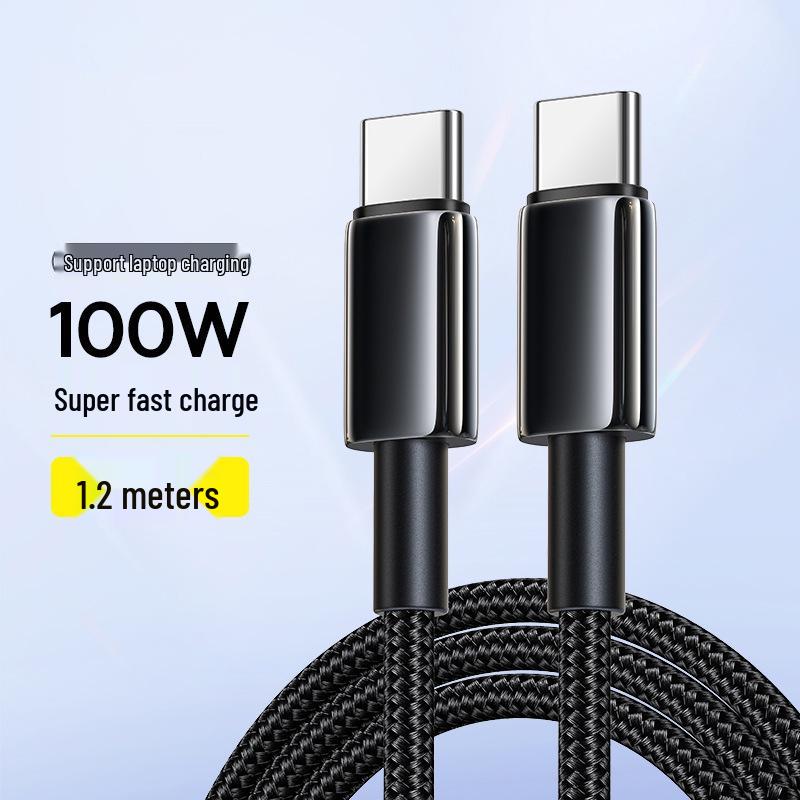 100W Dual-Head Type-C Fast Charging Cable for Apple 15, Honor, Huawei, Xiaomi & Tablets