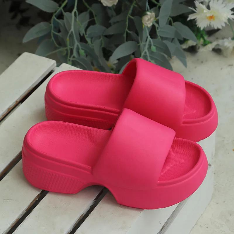 

Fashion Thick Sole Eva Pillow Slippers for Women 2025 Summer Soft Sole Platform Sandals Woman Lightweight Outdoor Non Slip Beach Slides 40-41