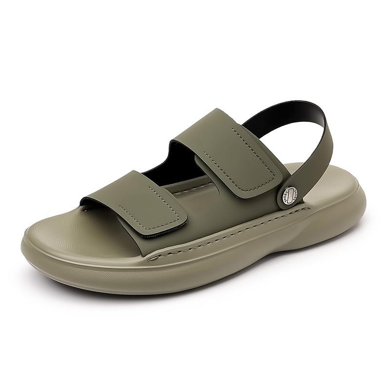 

Мужские сандалии 2025 Новые летние дышащие с мягкой подошвой Повседневные противоскользящие износостойкие Пляжная обувь Двойного назначения Тапочки для вождения Сандалии 44 зелёный