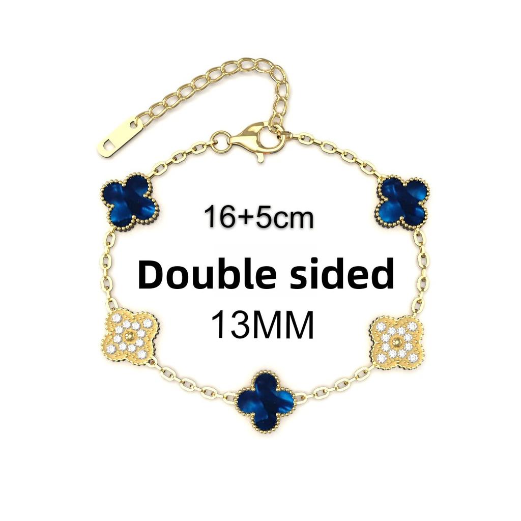 13mm Mote Høykvalitets Firkløver Armbånd 18K Fem Blomster Damearmbånd