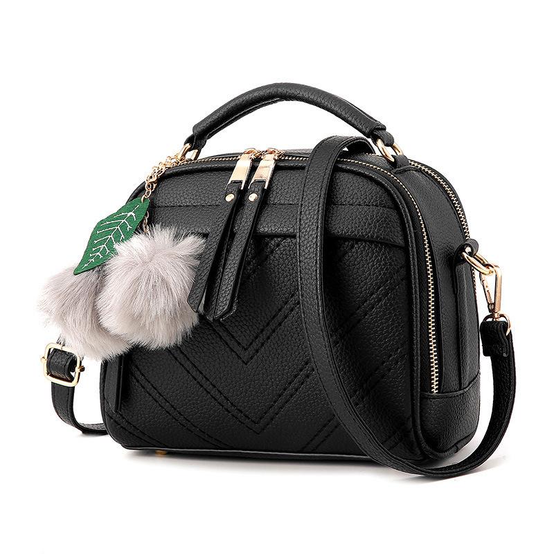 Female Shoulder Bags Ladies Party Crossby Bag Fashi Tassel Messenger Bags With Ball PU Leather Small Handbag For Women Girl