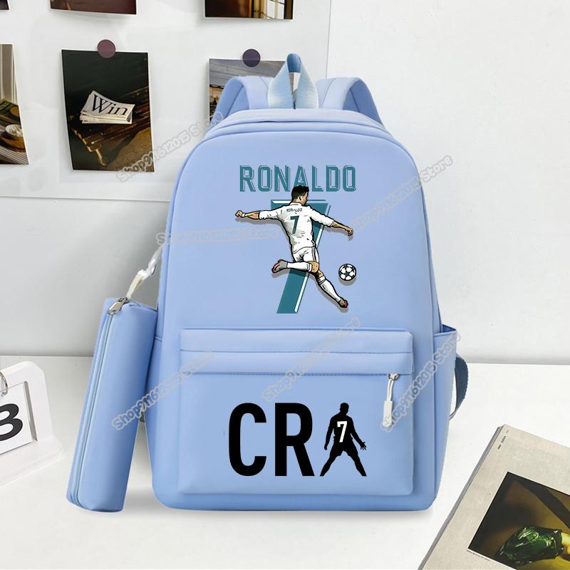 Cristiano Ronaldo Student Rugzak CR7 Tiener Reizen Rugzak Voetballer Grote Capaciteit Jongen Schooltas Buiten Rugzak