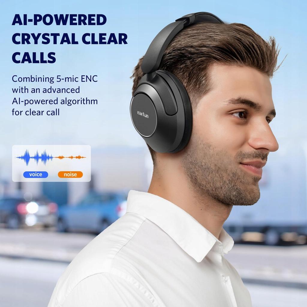 Earfun Wave Pro Anc Bluetooth Wireless On-Ear Headphones With Microphone